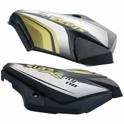 Side Panel/cover-tvs Star Cvti 110cc Latest (type-3) Black (yellow Stk)