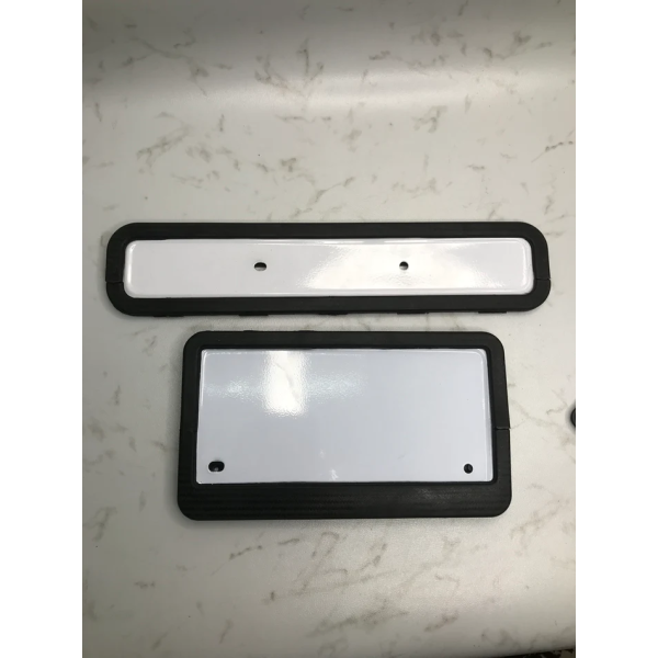 Premium Number Plate Protector Cover Carbon Fibre Black Set Of Two Front And Rear For A Bike