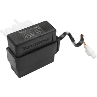 Deutsche Black Wired Racing Cdi (6 Pole 4 Pin+2+3 Pole 2 Pin+ 2pin) Unit Compatible With Tvs Jupiter Old Model (white Coupler))