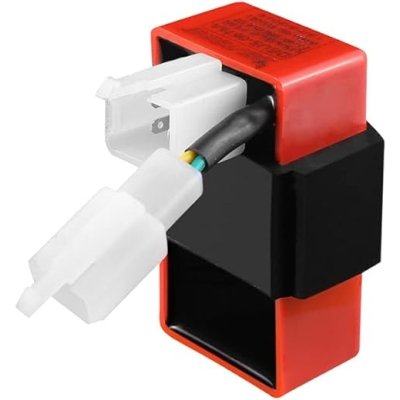 Deutsche Red Twin Spark Cdi (6 Pole 5 Pin + 2 Pin) Fit For Bajaj Ct-100 / Discover 110 / Platina 100 (analog) With White Coupler