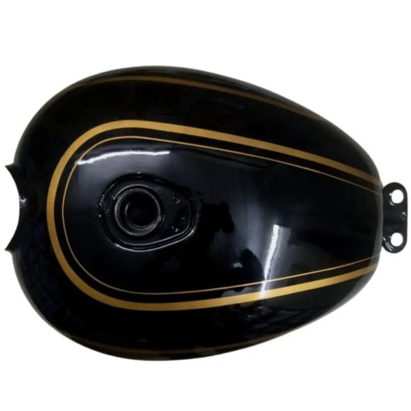 Petrol Tank For Royal Enfield Bullet 500 Bs6 (black/golden) | After Mar 2020 Models