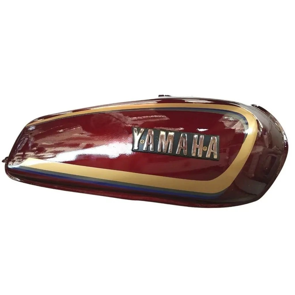 Petrol Tank For Yamaha Rx100/ Rx135/ Rxg (wine Red/golden) - Indian ...