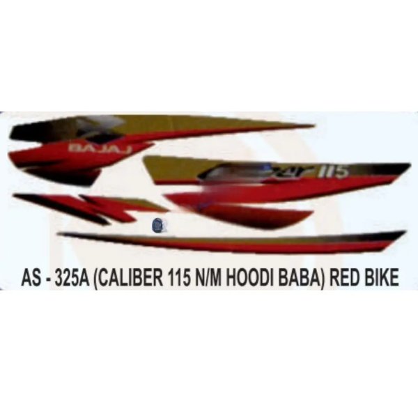 Graphics Sticker Set For Bajaj Caliber 115 | New Model | Hoodi Baba | Red Vehicle | Both Sides