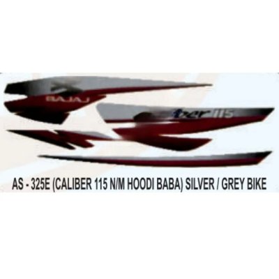 Graphics Sticker Set For Bajaj Caliber 115 | New Model | Hoodi Baba | Silver | Grey Vehicle | Both Sides