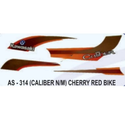 Graphics Sticker Set For Bajaj Caliber | New Model | Cherry Red Vehicle | Both Sides