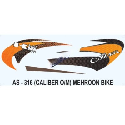 Graphics Sticker Set For Bajaj Caliber | Old Model | Mehroon Vehicle | Both Sides