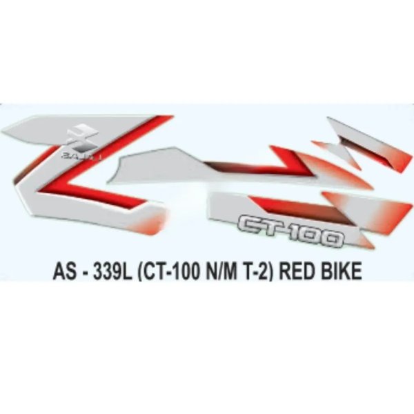 Graphics Sticker Set For Bajaj Ct 100 | Type 2 | New Model | Red Vehicle | Both Sides