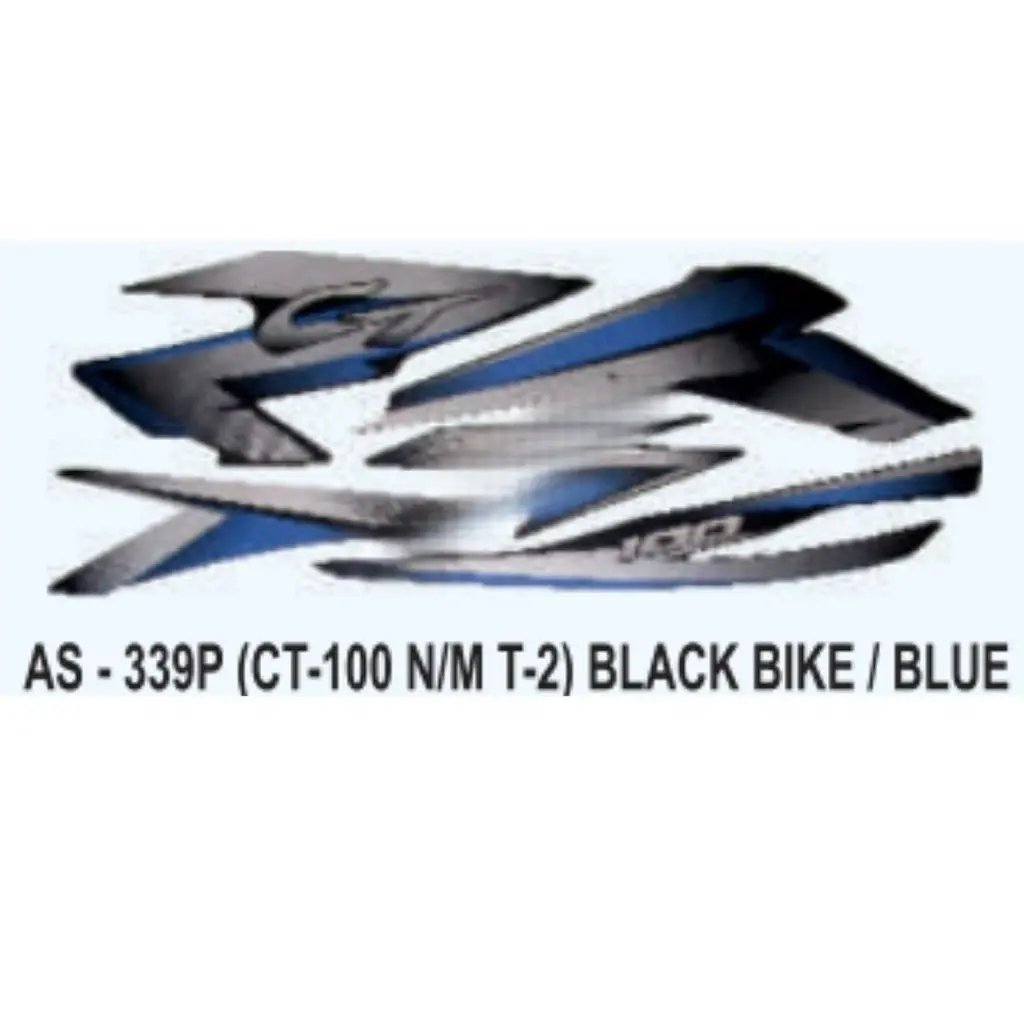 Graphics Sticker Set For Bajaj Ct 100 | Type 3 | Black Vehicle | Blue ...