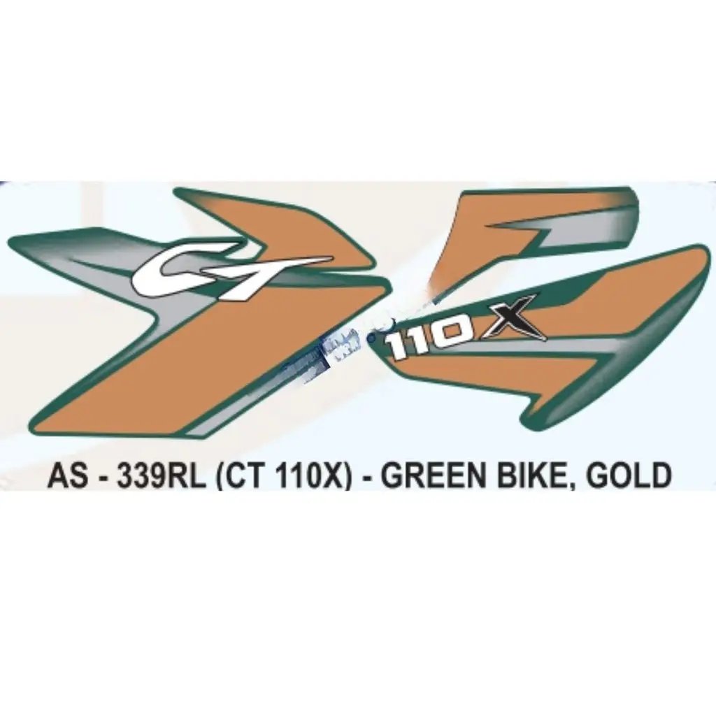 Graphics Sticker Set For Bajaj Ct 110x | Green Vehicle | Gold Sticker ...