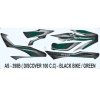 Graphics Sticker Set For Bajaj Discover 100cc | Black Vehicle | Green Sticker | Both Sides