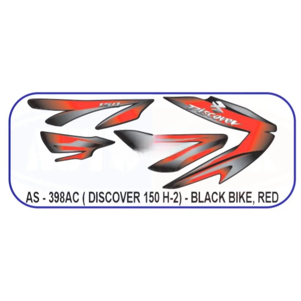 Graphics Sticker Set For Bajaj Discover 150 H-2 Black Vehicle