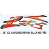 Graphics Sticker Set For Bajaj Discover | New Model | Black Vehicle | Red Sticker | Both Sides