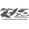 Graphics Sticker Set For Bajaj Pulsar 125 | Abs 2.0 | Black Vehicle | Silver Sticker | Both Sides