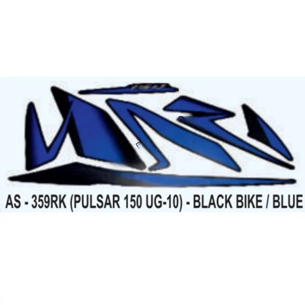 Graphics Sticker Set For Bajaj Pulsar 150 Ug10 | Black Vehicle | Blue Sticker | Both Sides