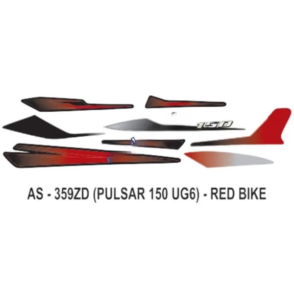 Graphics Sticker Set For Bajaj Pulsar 150 Ug6 | Red Vehicle | Both Sides