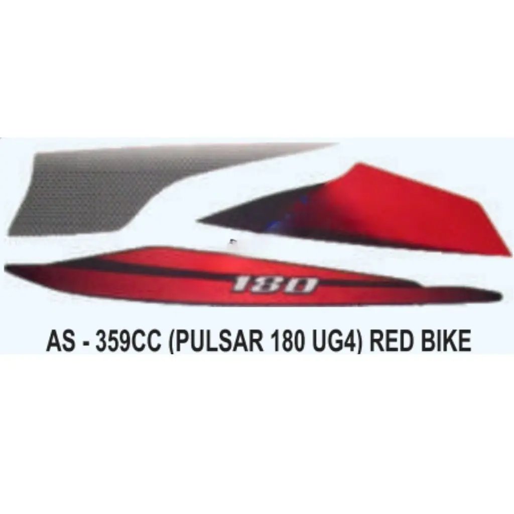 Graphics Sticker Set For Bajaj Pulsar 180 Ug4 Red Vehicle Both Sides
