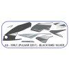 Graphics Sticker Set For Bajaj Pulsar 220 F | Black Vehicle | Silver Sticker | Both Sides