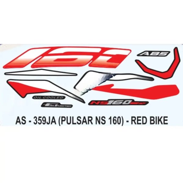 Graphics Sticker Set For Bajaj Pulsar Ns 160 | Abs | Red Vehicle | Both Sides