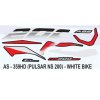 Graphics Sticker Set For Bajaj Pulsar Ns 200 | Abs | White Vehicle | Both Sides