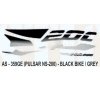 Graphics Sticker Set For Bajaj Pulsar Ns 200 | Black Vehicle | Grey Sticker | Both Sides