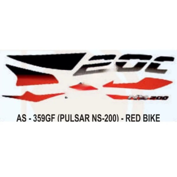 Graphics Sticker Set For Bajaj Pulsar Ns 200 | Red Vehicle | Both Sides