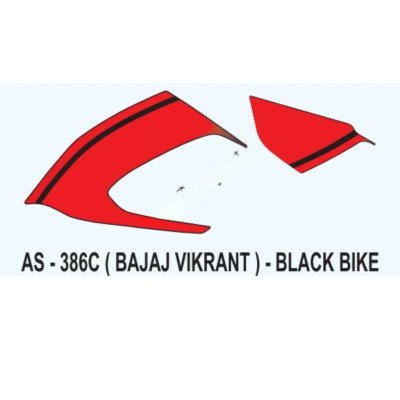 Graphics Sticker Set For Bajaj Vikrant | Black Vehicle | Red Sticker | Both Sides