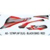 Graphics Sticker Set For Hero Hf Deluxe | Black Vehicle | Red Sticker | Both Sides