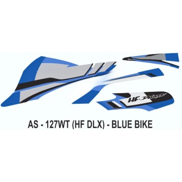 Graphics Sticker Set For Hero Hf Deluxe | Blue Vehicle | Both Sides