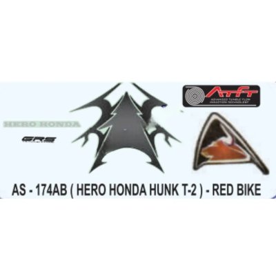 Graphics Sticker Set For Hero Honda Hunk | Type 2 | Red Vehicle | Both Sides