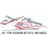 Graphics Sticker Set For Hero Honda Pleasure | Set Of 3 | Red Shield Sticker | Both Sides