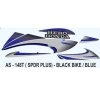 Graphics Sticker Set For Hero Honda Splendor Plus | Type2 | Black Vehicle | Blue Sticker | Both Sides