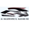 Graphics Sticker Set For Hero Honda Super Splendor | Type 2 | Black Vehicle | Red Sticker | Both Sides