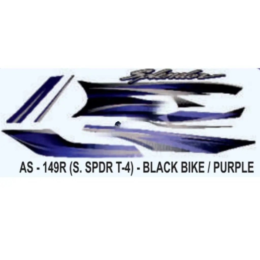 Graphics Sticker Set For Hero Honda Super Splendor | Type 4 | Black Vehicle | Purple Sticker | Both Sides