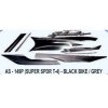 Graphics Sticker Set For Hero Honda Super Splendor | Type 4 | Black Vehicle | Grey Sticker | Both Sides