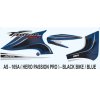 Graphics Sticker Set For Hero Passion Pro | Black Vehicle | Blue Sticker | Both Sides