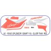 Graphics Sticker Set For Hero Splendor Ismart 110 | Silver Tank & Red Sticker | Both Sides
