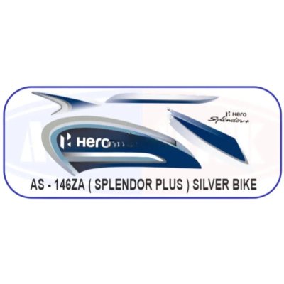 Graphics Sticker Set For Hero Splendor Plus | Silver Vehicle | Both ...