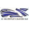 Graphics Sticker Set For Hero Splendor Plus | Type 3 | Black Vehicle | Blue Sticker | Both Sides