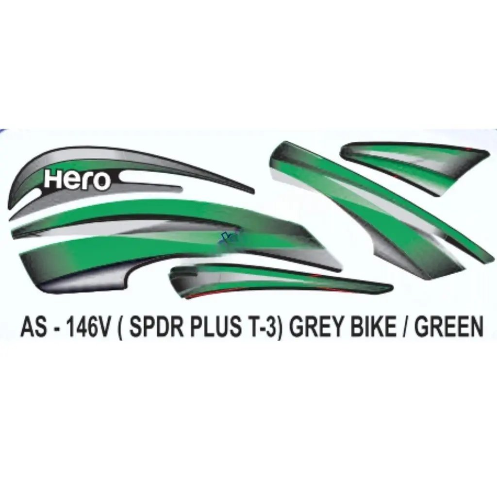 Graphics Sticker Set For Hero Splendor Plus | Type 3 | Grey Vehicle ...