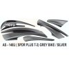 Graphics Sticker Set For Hero Splendor Plus | Type 3 | Grey Vehicle | Silver Sticker | Both Sides