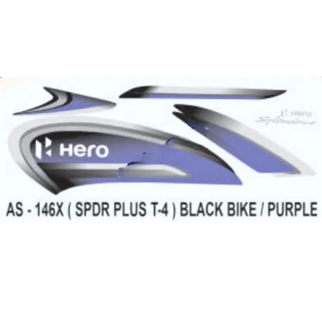 Graphics Sticker Set For Hero Splendor Plus | Type 4 | Black Vehicle ...