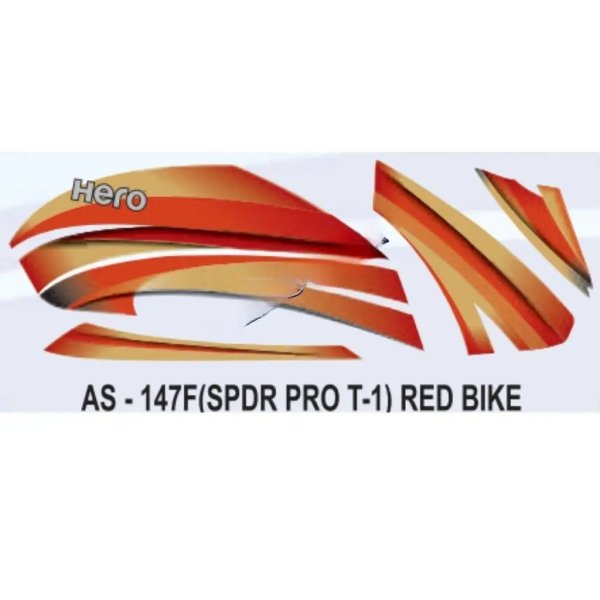 Graphics Sticker Set For Hero Splendor Pro | Type 1 | Red Vehicle ...