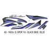 Graphics Sticker Set For Hero Super Splendor I3s | Type 6 | Black Vehicle | Blue Sticker | Both Sides