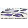 Graphics Sticker Set For Hero Super Splendor I3s | Type 7 | Black Vehicle | Purple Sticker | Both Sides