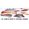 Graphics Sticker Set For Hero Super Splendor I3s | Type 7 | Red Vehicle | Orange Sticker | Both Sides