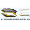 Graphics Sticker Set For Hero Super Splendor I3s | Type 8 | Black Vehicle | Gold Sticker | Both Sides