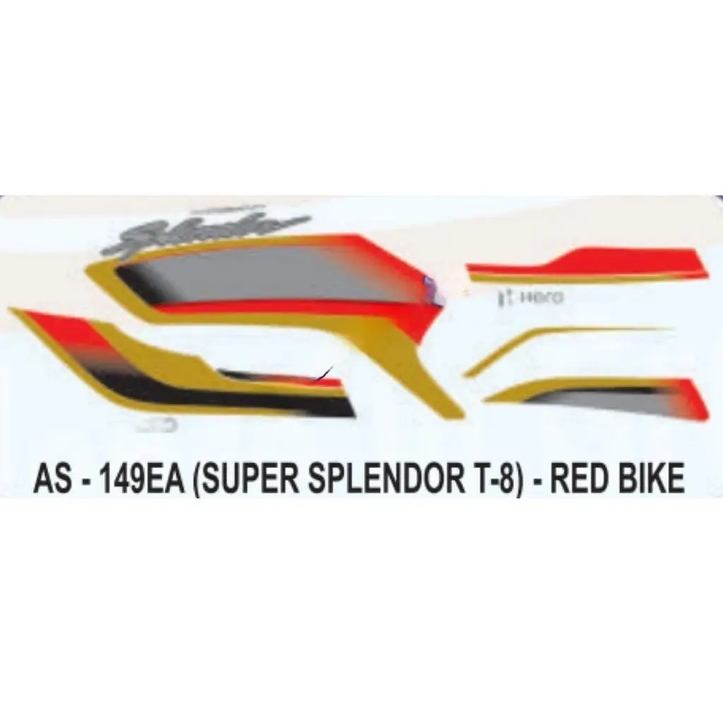 Splendor Message Sticker Graphics Sticker Set For Hero Super Splendor I3s | Type 8 | Red Vehicle ...
