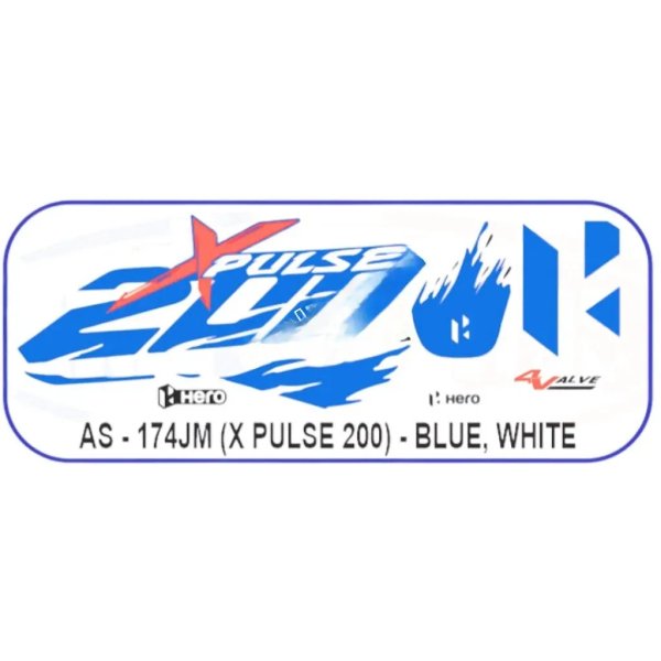 Graphics Sticker Set For Hero Xpulse 200 | 4v | Blue & White Sticker | Both Sides