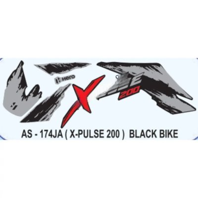Graphics Sticker Set For Hero Xpulse 200 | Black Vehicle | Both Sides
