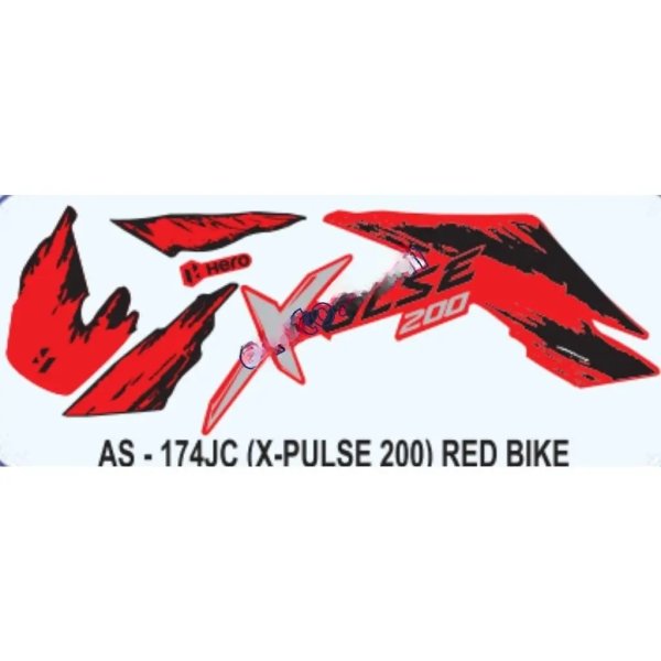 Graphics Sticker Set For Hero Xpulse 200 | Red Vehicle | Both Sides